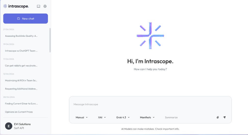 Intrascope multi-model AI chat